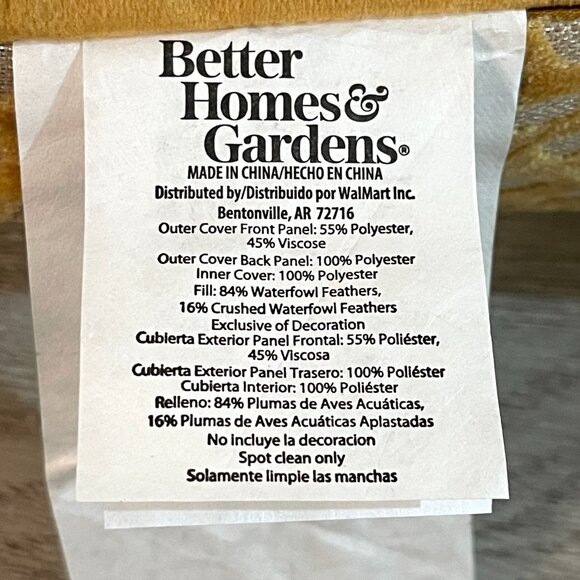 New Flower Accent Pillow Yellow Velvet Blooms Throw 20" x 20" Feather Insert NWT - Picture 5 of 7